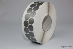 Zeige Details für F99603 Gewebestanzteil, 30 mm rund, 2-bahnig versetzt, silber, 5.000 Stück pro Rolle Bild von F99603 Gewebestanzteil, 30 mm rund, 2-bahnig versetzt, silber, 5.000 Stück pro Rolle
