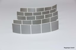 Bild von Formstanzteile aus Gewebe im 30-er Set, silber, 30 mm x 30 mm eckig